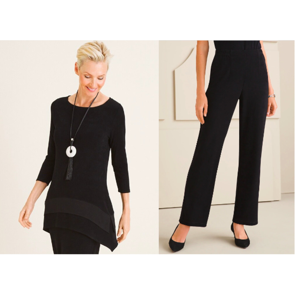 NWT Chico's Travelers 2 Piece Set Black Size 2 / 2S